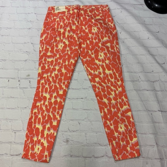 GAP KHAKIS BY GAP skinny mini Vibrant Orange and Cream cropped Pants size 4 Nwot - Picture 5 of 16
